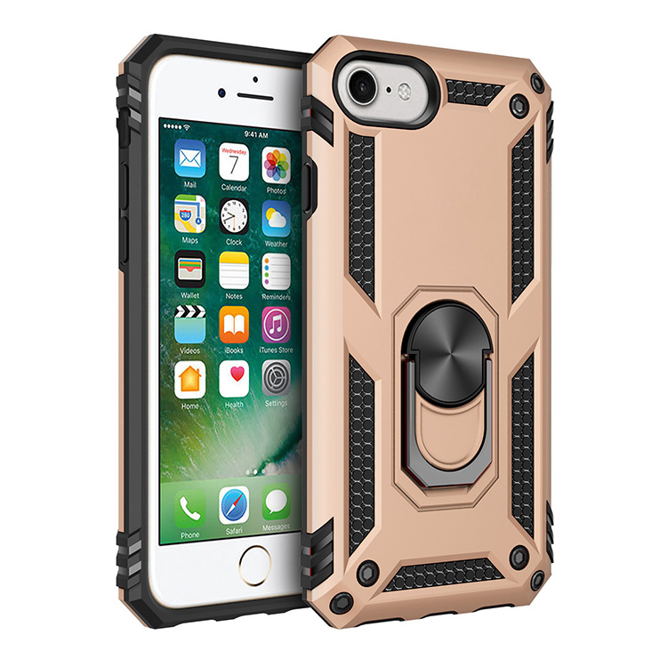 iPhone SE2020 / 8 / 7 Tech Armor RING Grip Case with Metal Plate (Gold)
